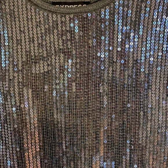 3 for $30.00 Express gray sequin tank size M - Picture 3 of 5